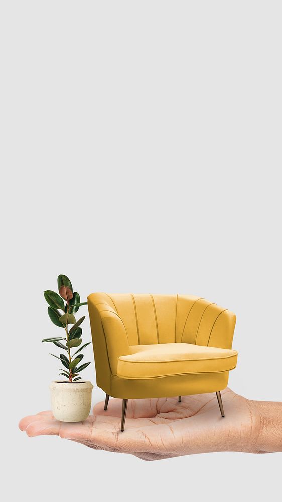 Modern armchair border iPhone wallpaper