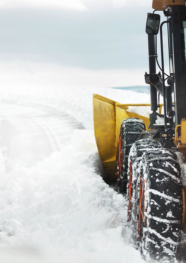 Snow plow border background, winter image