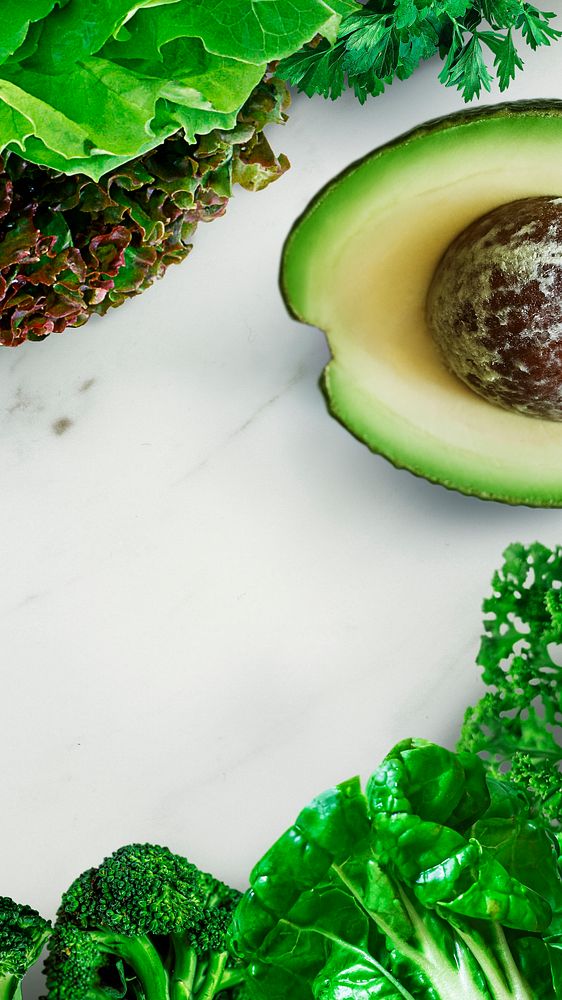 Avocado & vegetables iPhone wallpaper, healthy food image