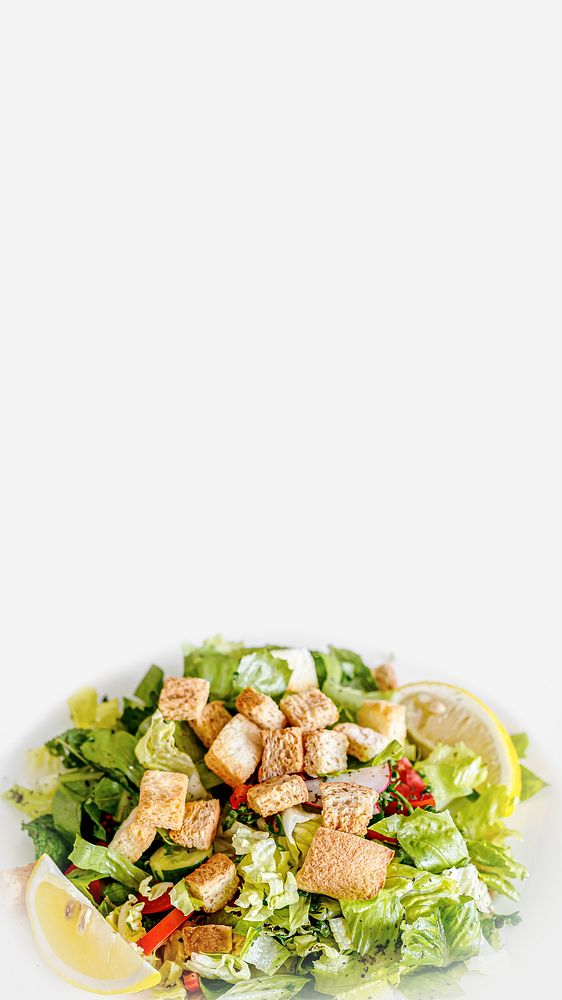 Caesar salad iPhone wallpaper, healthy food image