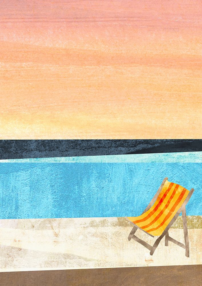 Abstract Summer beach background, paper craft design