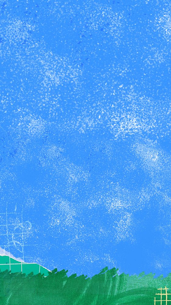 Abstract grass border iPhone wallpaper, blue sky 
