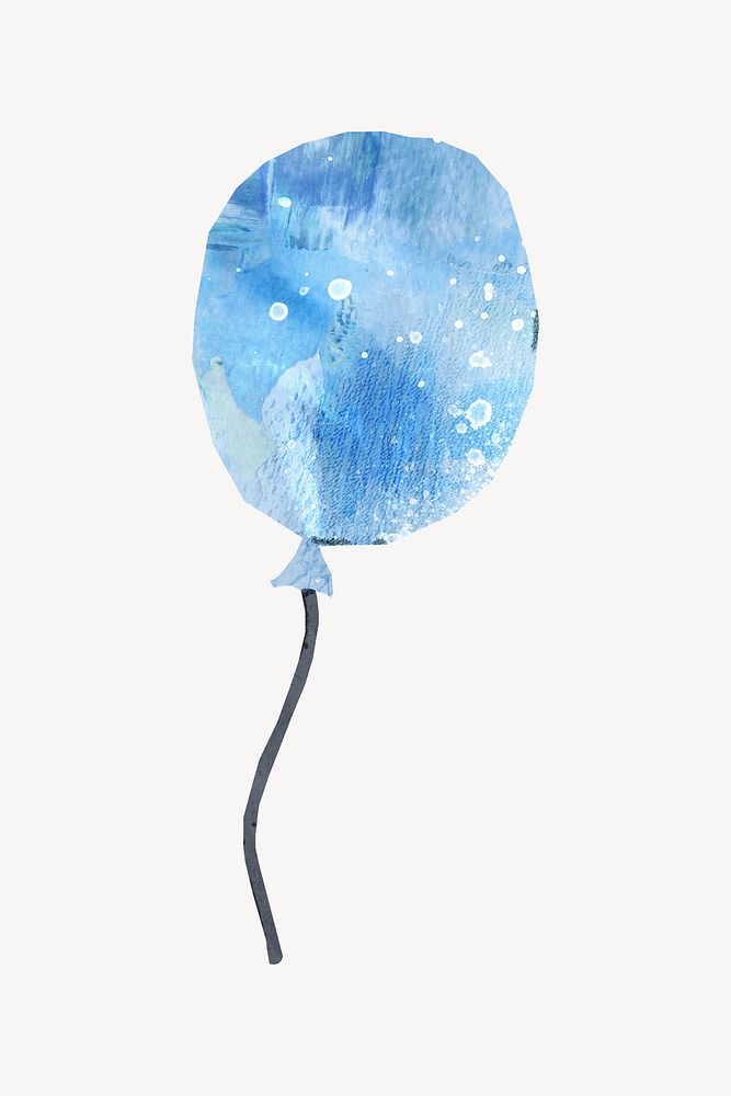 Floating blue balloon, paper craft element