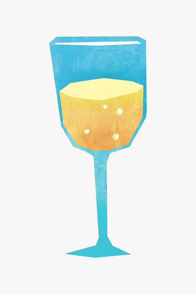 Champagne glass, drinks paper craft element