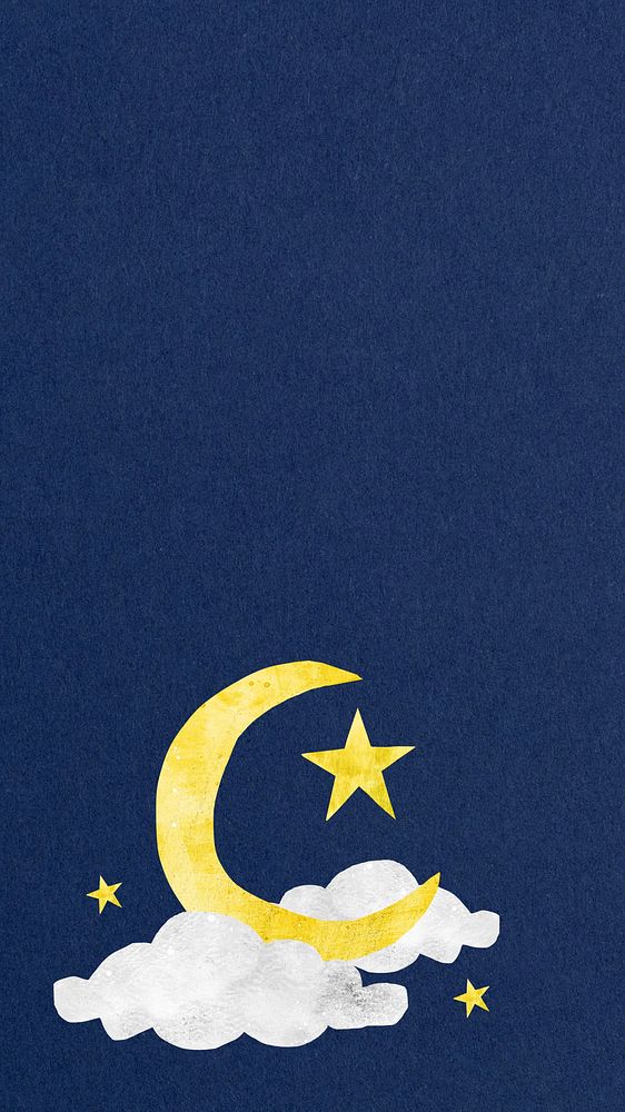 Night sky iPhone wallpaper, paper craft collage