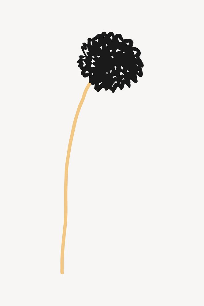 Dandelion flower, aesthetic illustration design element vector