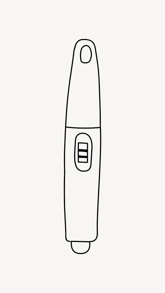 Pregnancy test line art illustration isolated background