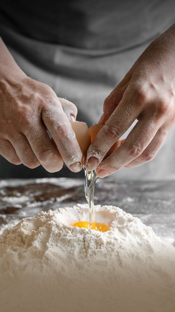 Egg mixing flour iPhone wallpaper, baking image