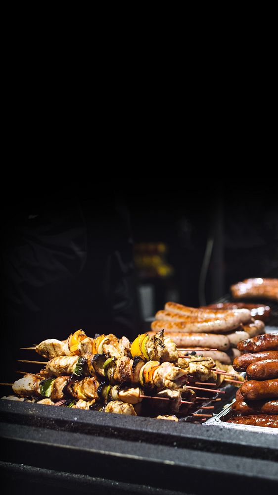 Homemade BBQ food iPhone wallpaper, delicious sausages image