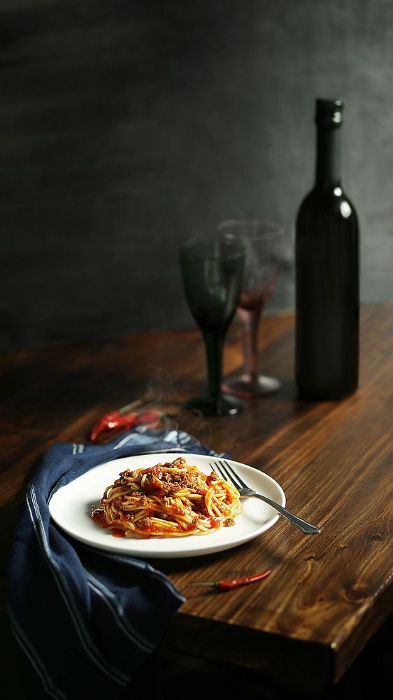 Homemade spaghetti iPhone wallpaper, food image