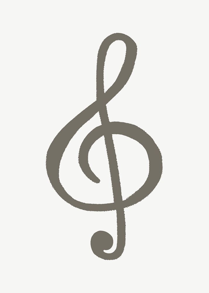 Treble clef, musical note psd