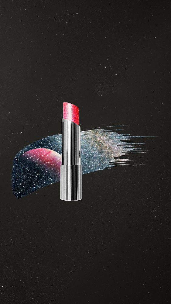 Galaxy pink lipstick, beauty aesthetic remix