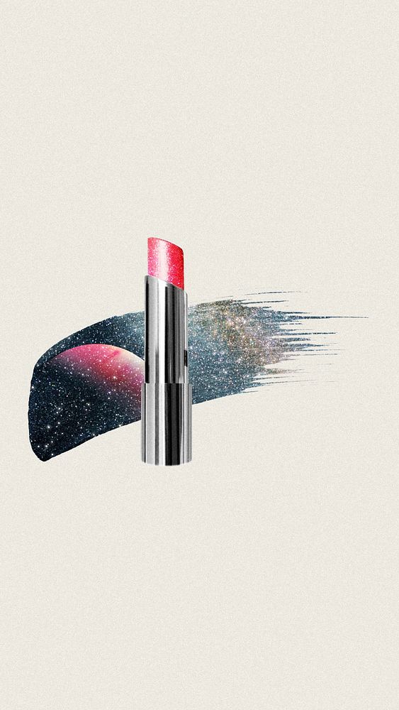 Galaxy pink lipstick, beauty aesthetic remix