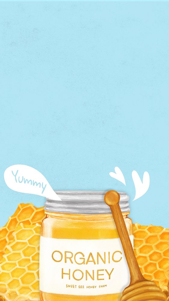 Organic honey  iPhone wallpaper, food digital painting