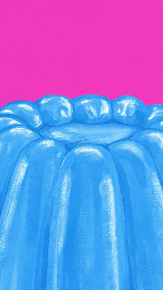 Blue jello pudding iPhone wallpaper, dessert illustration
