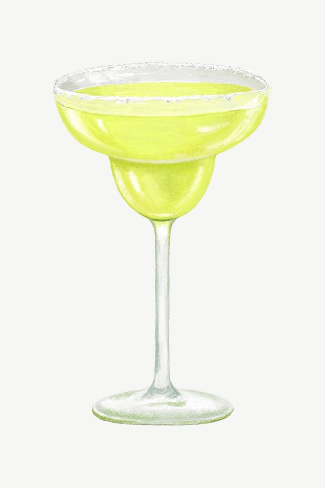Margarita cocktail, alcoholic drinks collage element psd 