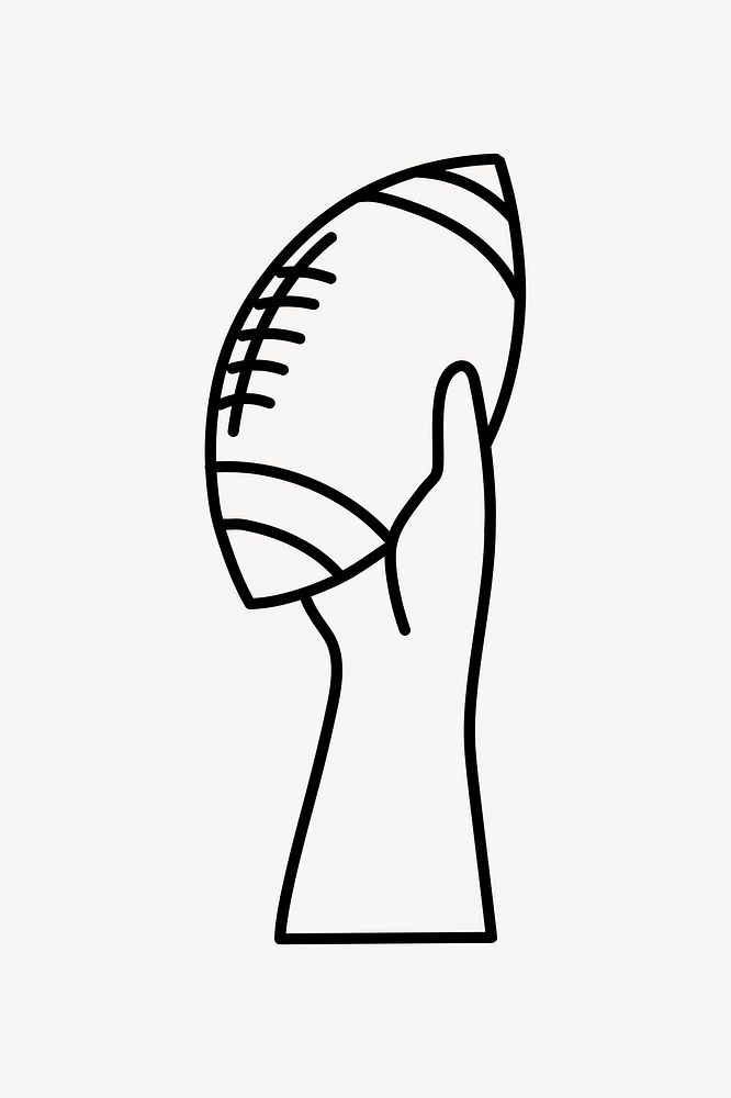 Rugby ball line art vector