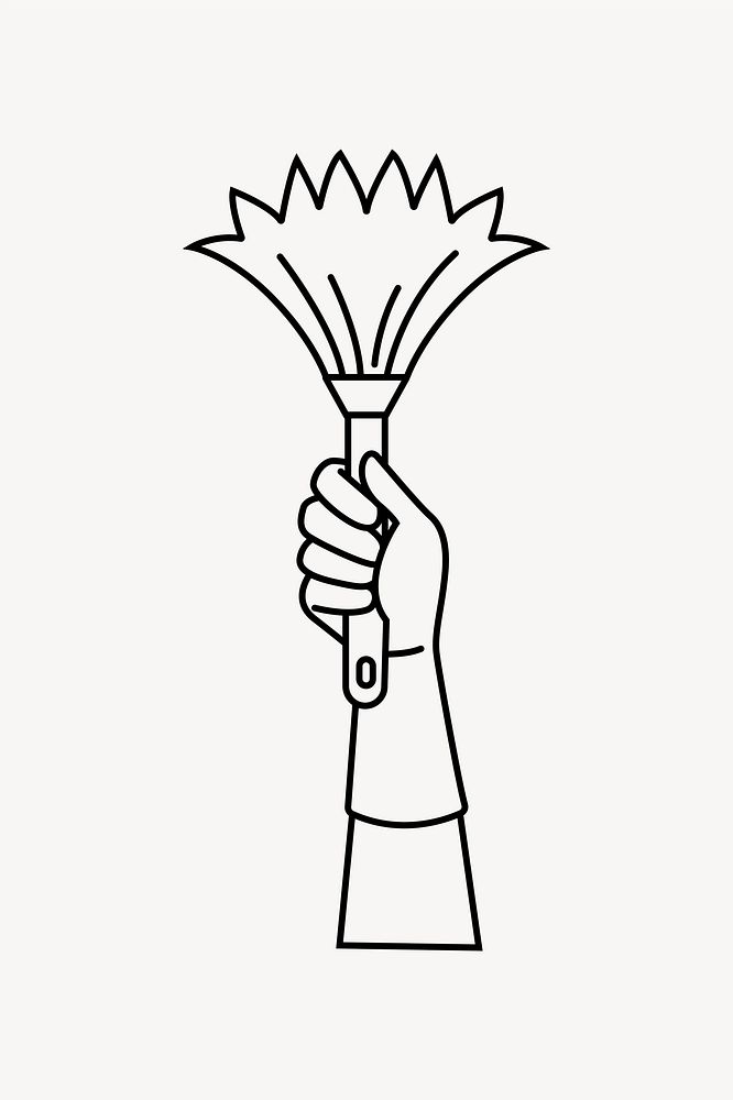 Feather duster line art vector