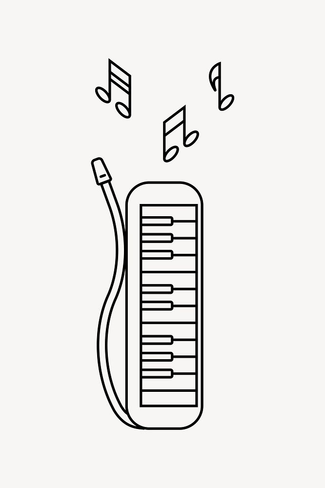 Melodica line art collage Free Photo Illustration rawpixel