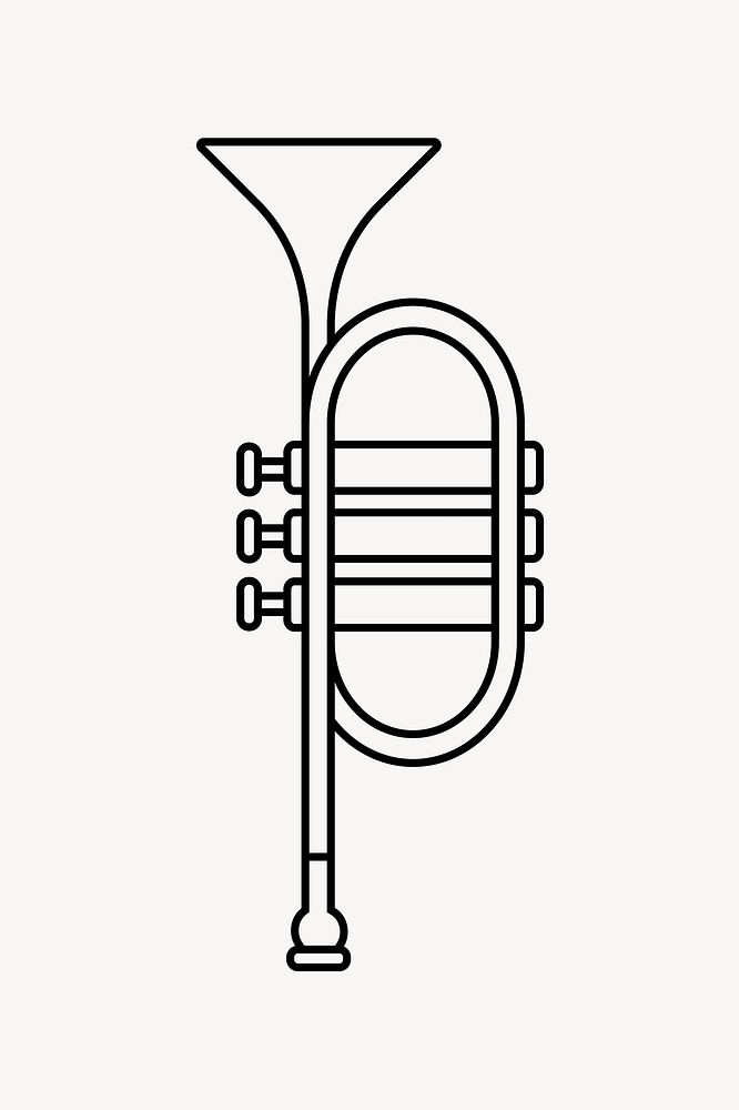 Trumpet line art vector
