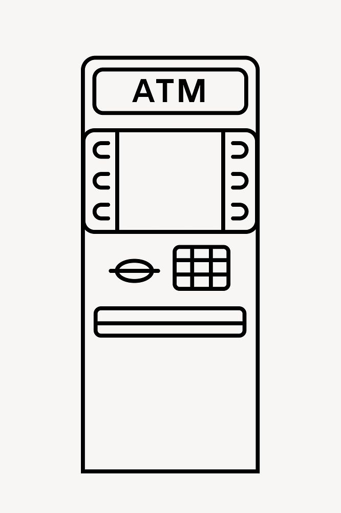 ATM machine line art vector