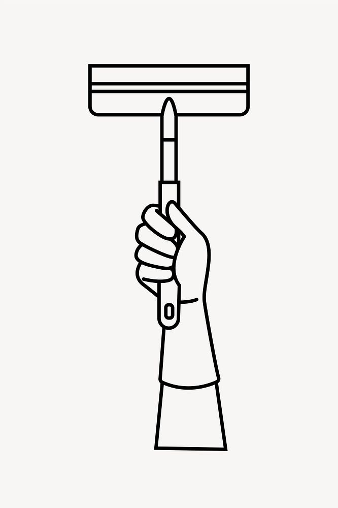 Squeegee line art vector