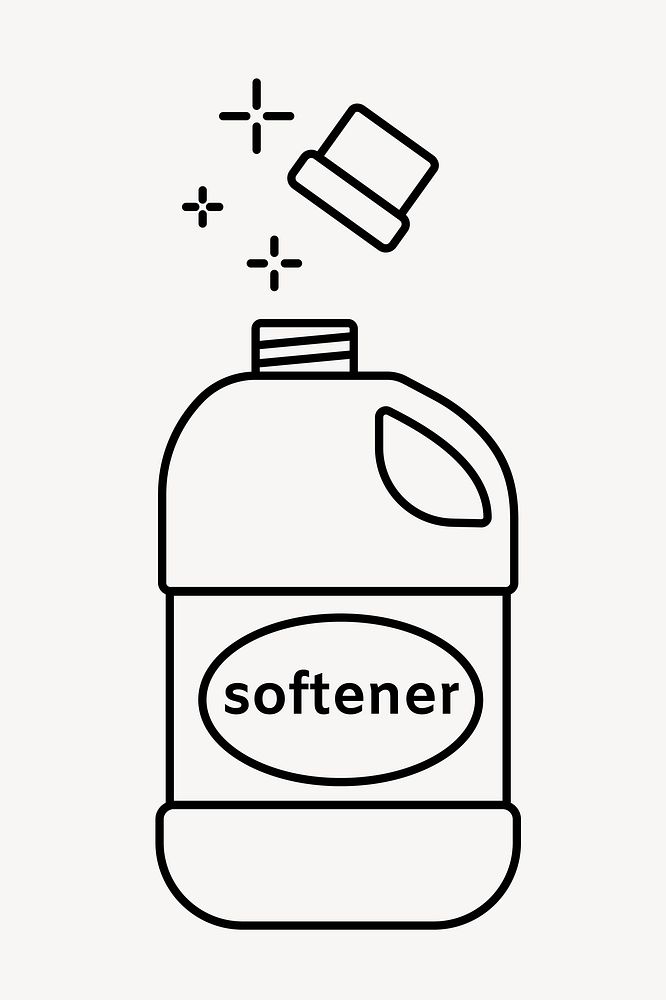 Softener bottle line art vector