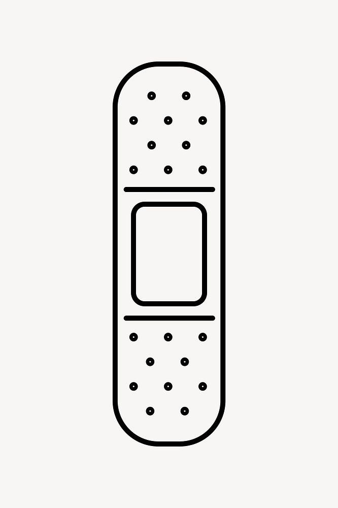 First aid plaster line art vector