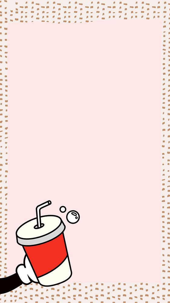 Pink abstract frame iPhone wallpaper, retro cartoon illustration