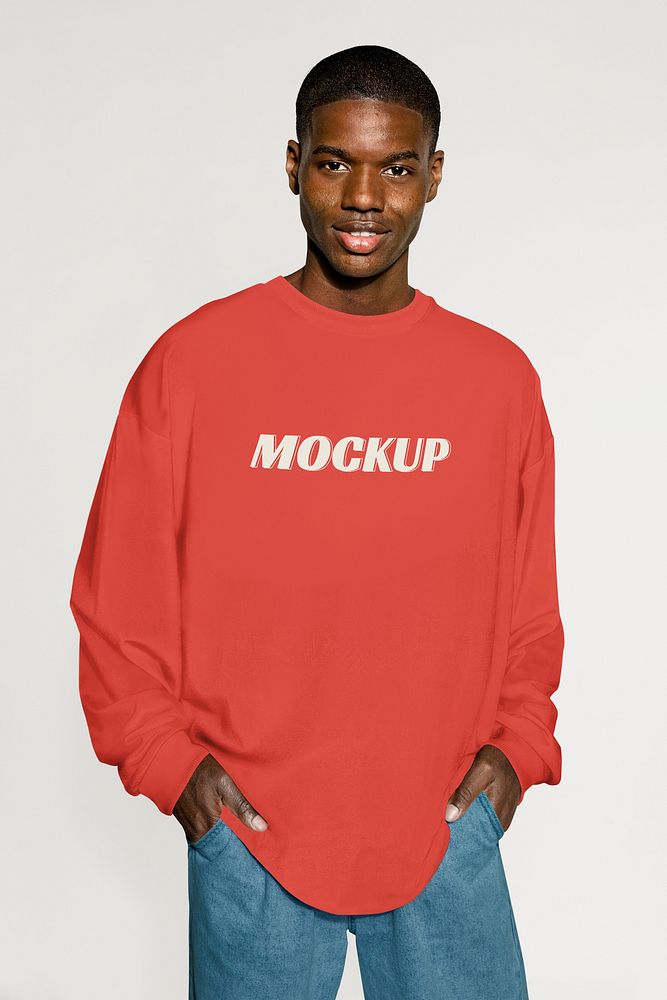 Crewneck sweater mockup, men's fashion & apparel psd