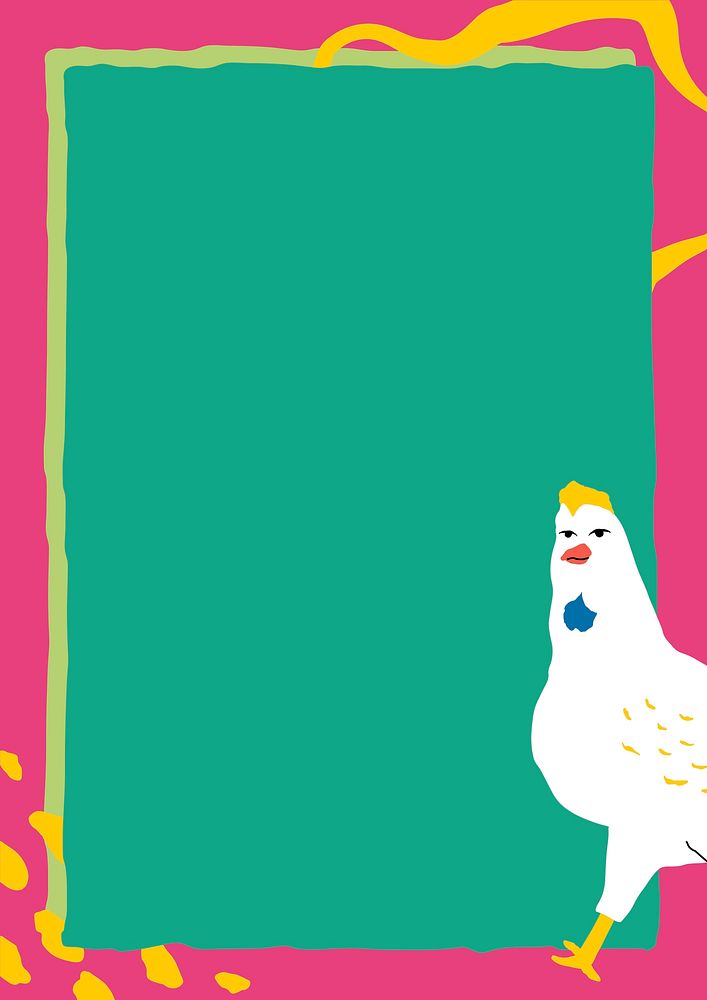 Colorful doodle chicken illustration background