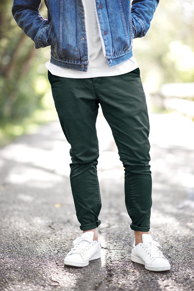 Men's green pants with white | Free Photo - rawpixel