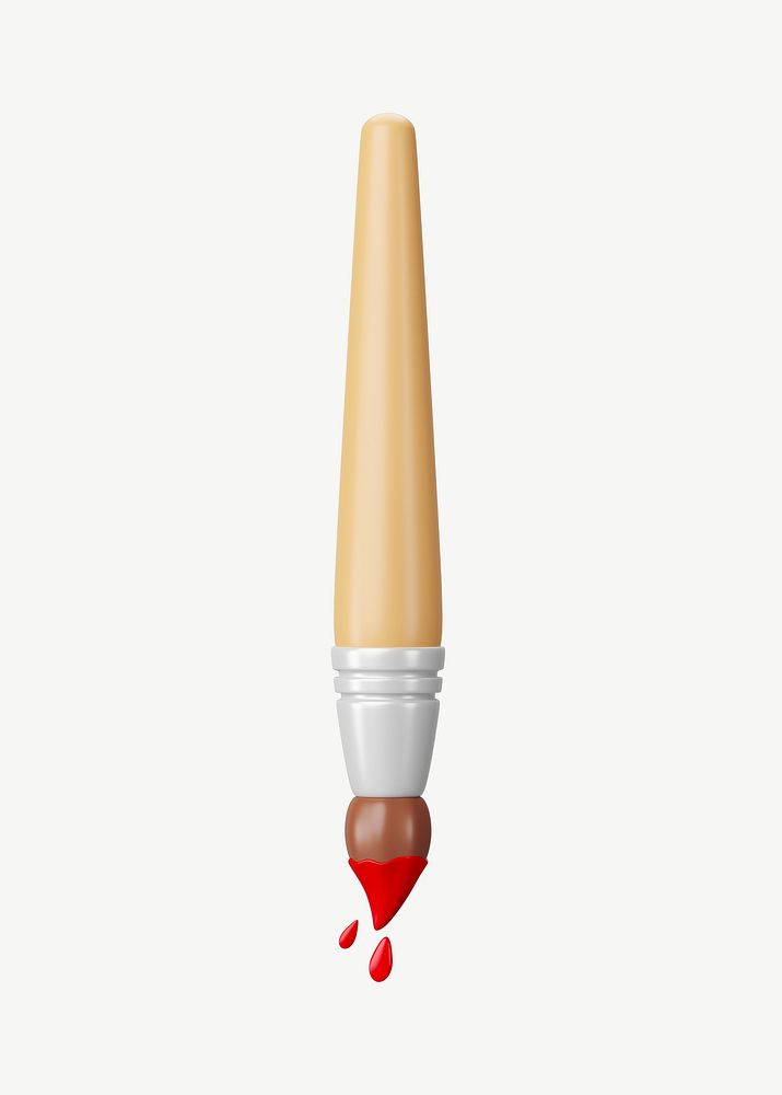 3D paint brush, collage element psd