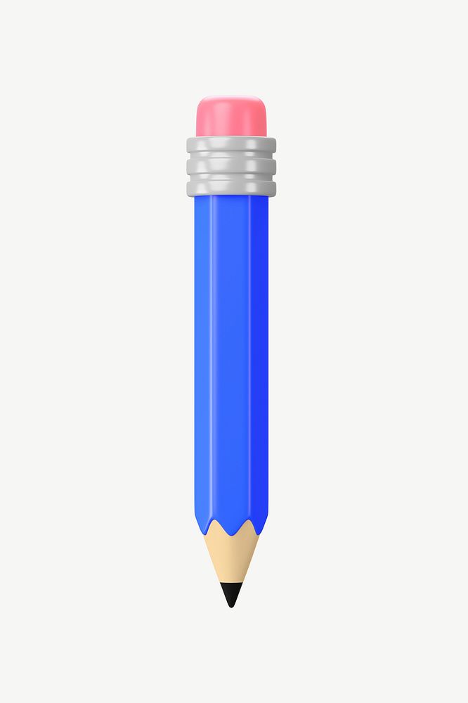 3D pencil, collage element psd