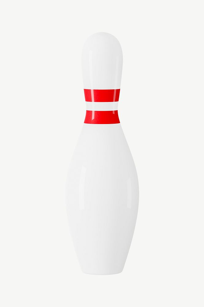 3D bowling pin, collage element psd