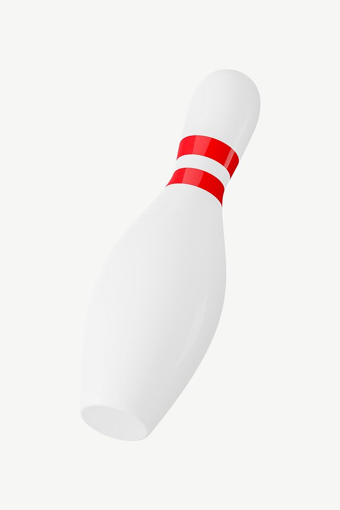 3D bowling pin, collage element psd