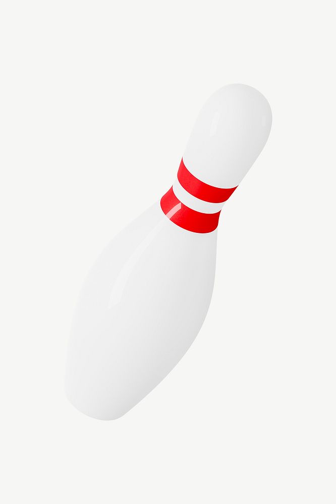 3D bowling pin, collage element psd