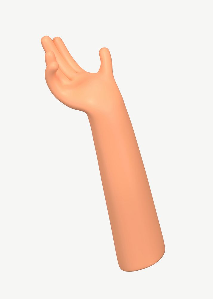 3D hand gesture, collage element psd