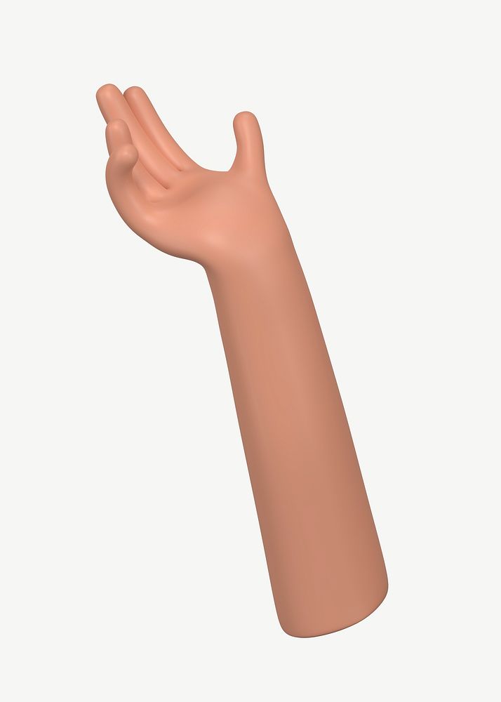 3D hand gesture, collage element psd