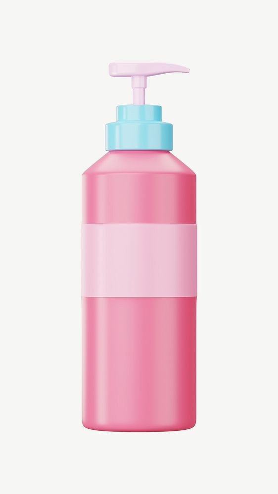 3D lotion bottle, collage element psd