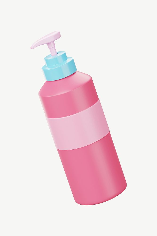 3D lotion bottle, collage element psd