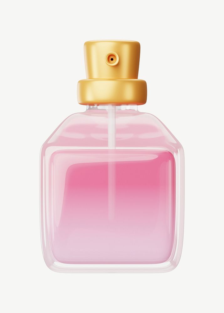 3D perfume bottle, collage element psd