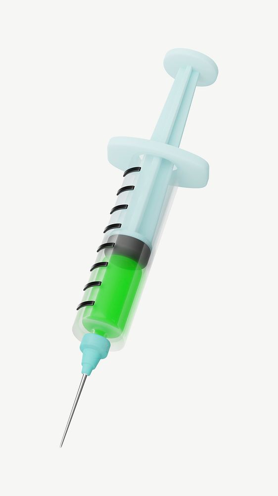 3D hypodermic needle, collage element psd