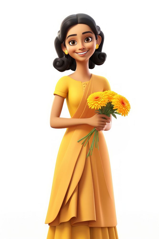 Flower smiling cartoon dress. AI generated Image by rawpixel.