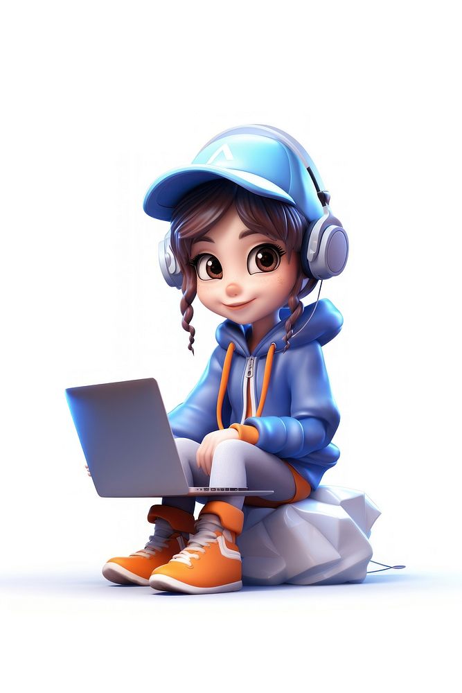Computer cartoon laptop cute. AI generated Image by rawpixel.
