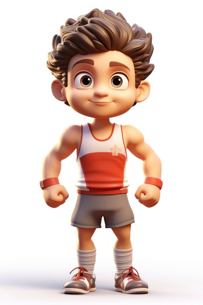 Athlete cartoon toy white background. AI generated Image by rawpixel.