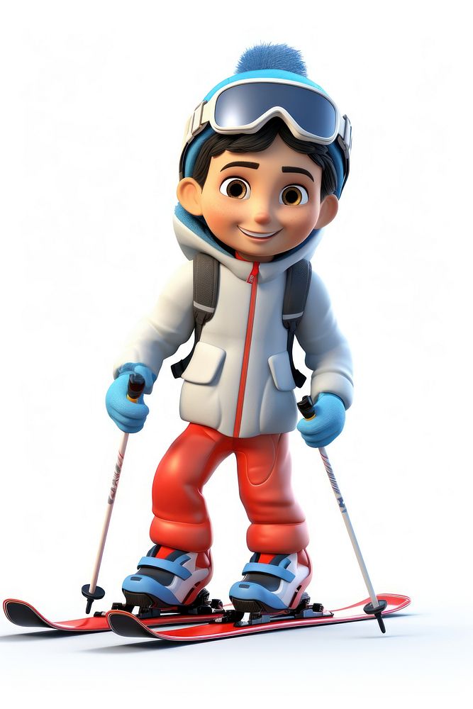 Skiing recreation cartoon sports. AI generated Image by rawpixel.