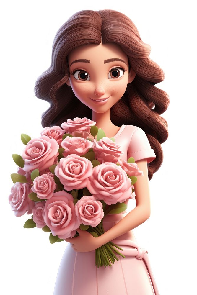 Flower rose cartoon female. AI generated Image by rawpixel.