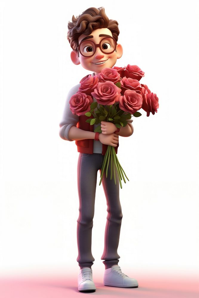 Flower rose cartoon plant. AI generated Image by rawpixel.