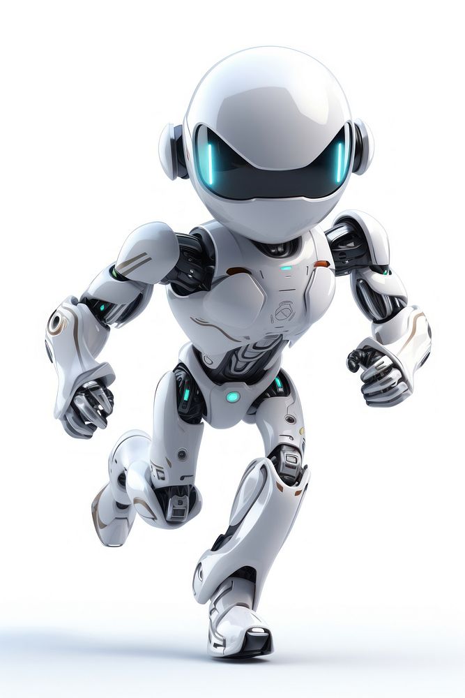 Robot cartoon white background futuristic. AI generated Image by rawpixel.